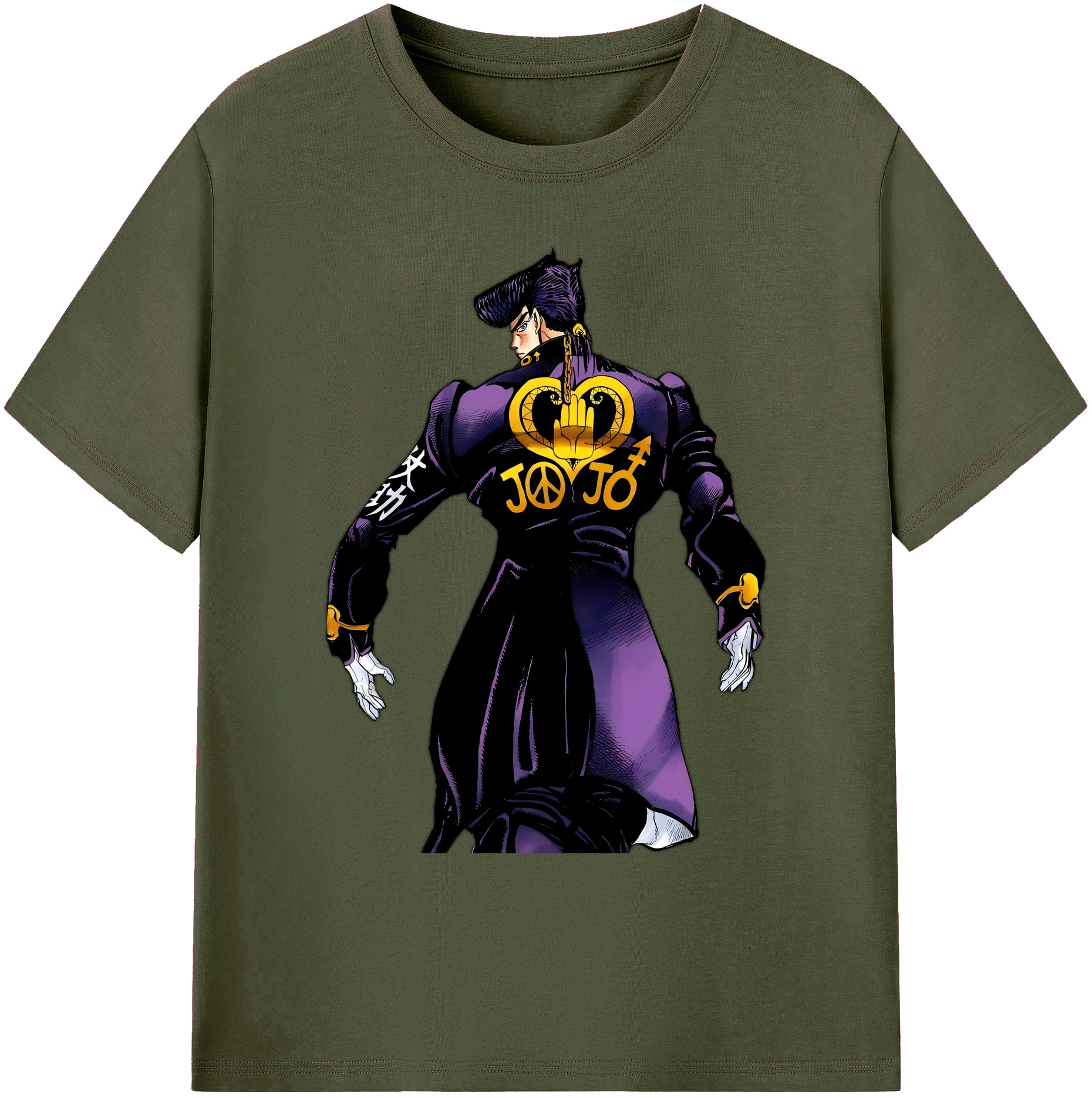 （画像用） ジョジョの奇妙な冒険 ひがしかた じょうすけ JoJo's Bizarre Adventure Higashikata Josuke 綿100％ メンズ半袖Tシャツ｜肌触りやわらか＆通気性
